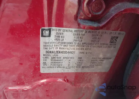 2014 Chevrolet Captiva Sport 2Ls z USA, uszkodzony, nr VIN 3GNAL2EK4ES544431